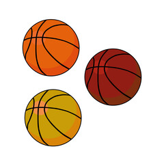 three baskets, vector illustration, white background