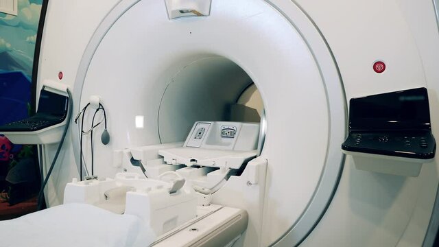 Modern MRI machine installed in the hospital