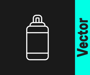 White line Punching bag icon isolated on black background. Vector.