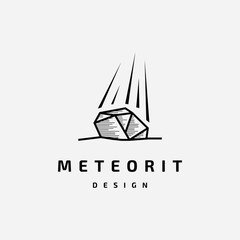 Meteorite logo design illustration symbol vector template