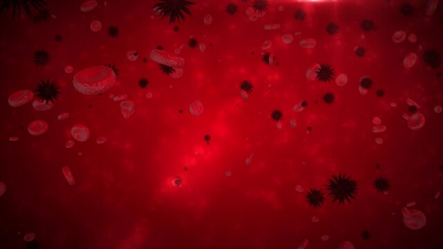 Blood Cells And Virus Moving Stock Footage