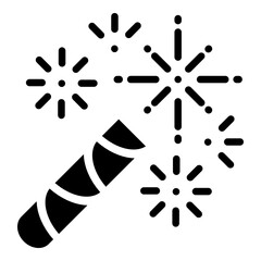 Sparkler Party Carnival Decor Element Concept Vector Icon Design, Happy New Year 2021 Symbol on white background, HNY Wishes Sign,