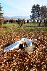 Old abandoned mini golf in the park