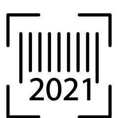 Product Bar Code Scan Concept Vector Icon Design, Happy New Year 2021 Symbol on white background, HNY Wishes Sign,