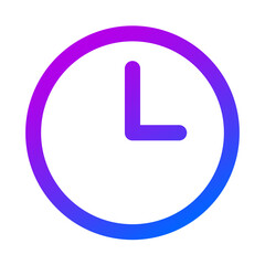 Clock icon in gradient icon