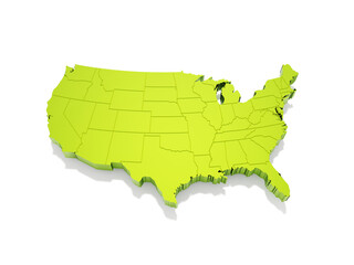 USA map green 3d view
