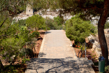 Park territory of prehistoric Ghar Dalam cave in Birzebbuga, Malta