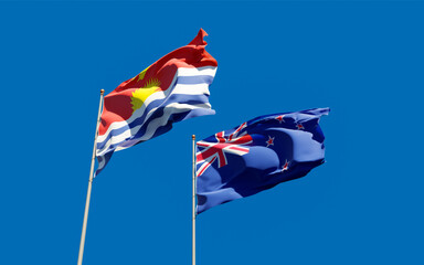 Flags of Kiribati and New Zealand.