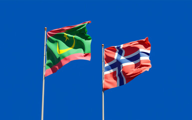 Flags of Mauritania and Norway.