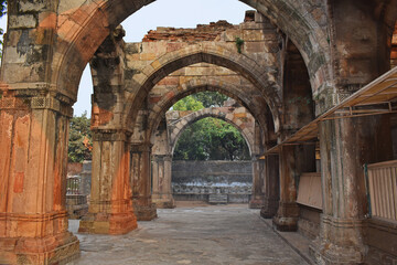 Fototapeta na wymiar Archway of Qutb e Alam ‘s dargah or Mosque, Ahmedabad, Gujarat, India