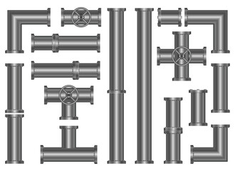 Metallic pipes vector design illustration isolated on white background