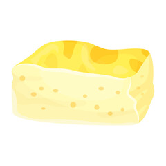 Omelette snack piece, breakfast dish of beaten eggs