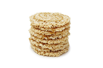 Thai dessert. rice cracker with isolated on white background