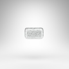 Minus symbol on white background. Creased aluminium foil 3D sign with gloss metal texture.