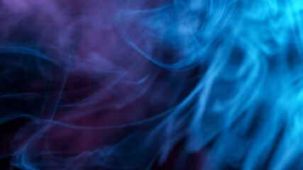 Neon Soft Fog on Dark Background, freeze motion.