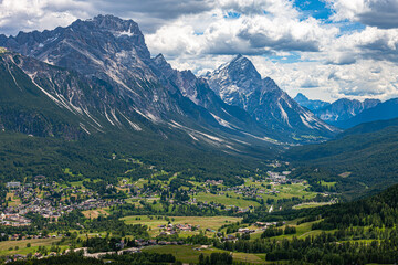 landscape forest in trentino with dolomiti mountain