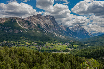 landscape forest in trentino with dolomiti mountain