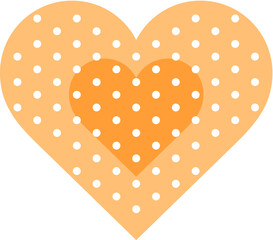 Vector illustration of the heart shape adhesive bandage