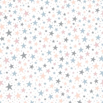 Fototapeta Seamless childish pattern with stars. Creative kids texture for fabric, wrapping, textile, wallpaper, apparel. Vector illustration