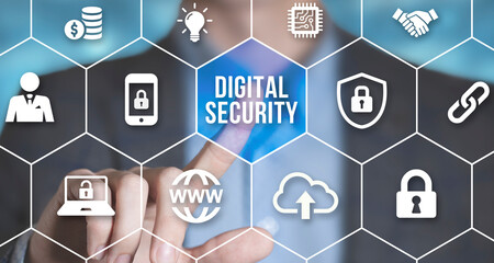 Internet, business, Technology and network concept. Cyber security data protection business...