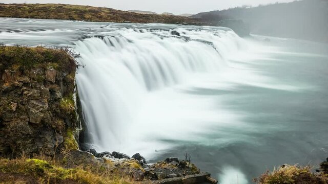 Time lapse of Vatnsleysufoss in Iceland. Also known as Faxi Waterfall