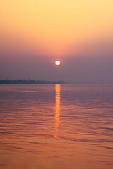 sunset in the ganga river