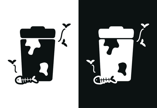 Vector image. Waste icon. Image of smelly garbage.