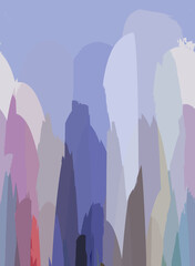 Modern abstract colorful mountain