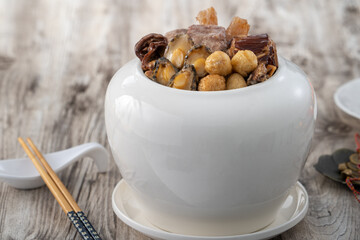 Close up of traditional Chinese food named Fo Tiao Qiang.