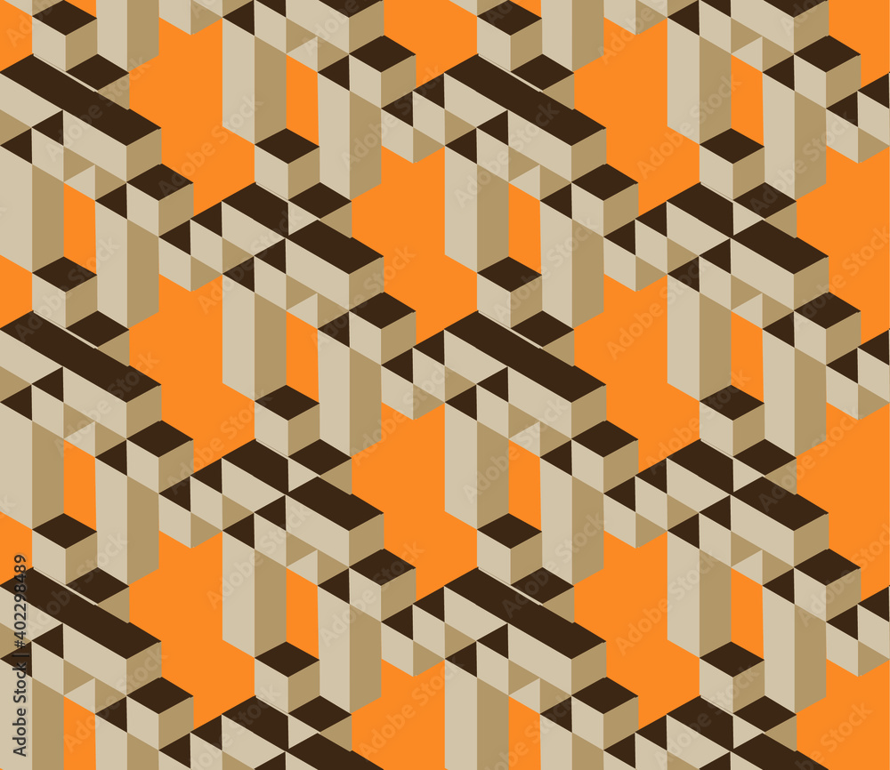 Poster seamless geometric pattern with the image of cubes, beams, architecture. vector design for web banne