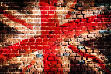 English flag on old brick wall