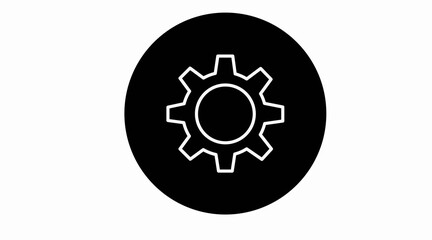 Vector Isolated Illustration of a Gear Wheel. Configuration or Setting Black Icon