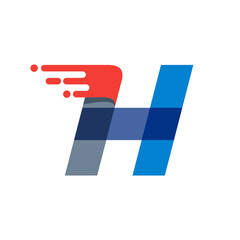 Letter H fast speed motion logo.
