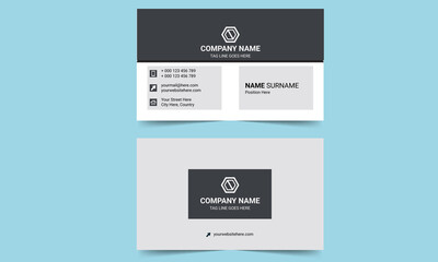 Black and white unique shaped business card template