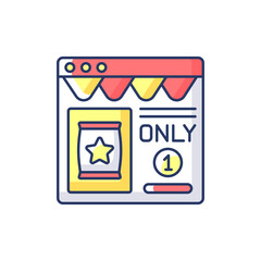Scarcity marketing RGB color icon. Marketing model that capitalises on a customers fear of missing out on some products. Isolated vector illustration