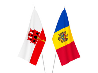 Gibraltar and Moldova flags