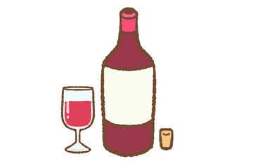 赤ワインとグラス