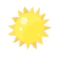 Cartoon sun isolated on white background. Vector illustration