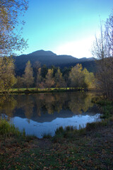 Fototapeta premium Herbststimmung in Balzers in Liechtenstein 17.11.2020