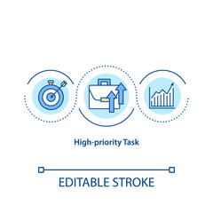 High priority task concept icon. Very important things and must be done as soon as team can. Working process idea thin line illustration. Vector isolated outline RGB color drawing. Editable stroke