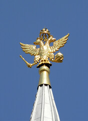 Fototapeta na wymiar Heraldic Russian symbol at the spire