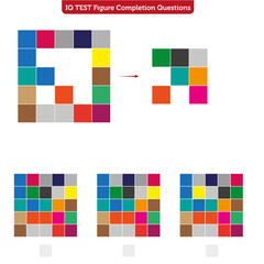 IQ TEST - Figure Completion Questions, Visual Intelligence Test