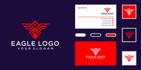 eagle line logo luxury and business card