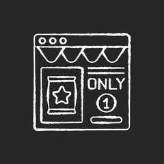 Scarcity marketing chalk white icon on black background. Marketing model that capitalises on a customers fear of missing out on some products. Isolated vector chalkboard illustration