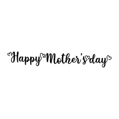 Vector illustration perfect for greeting cards, party invitations, posters, stickers, clothing. Continuous one line drawing Happy mothers day lettering handwritten.