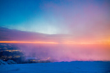 temporal de nieve y frio en la monta&ntilde;a . Filomena 
