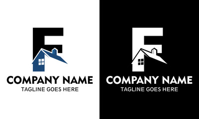 Ilustration vector graphic of F real estate logo