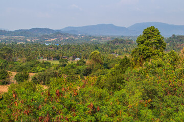 Fototapeta na wymiar the landscape around Wat Khao Tabak in Si Racha Thailand Asia