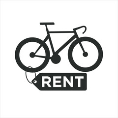 bike rent icon, bike rent sign, bike rent symbol. vector art.