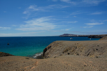 Fototapeta na wymiar view of Playa Blanca on Lanzarote Island (Canary Islands)